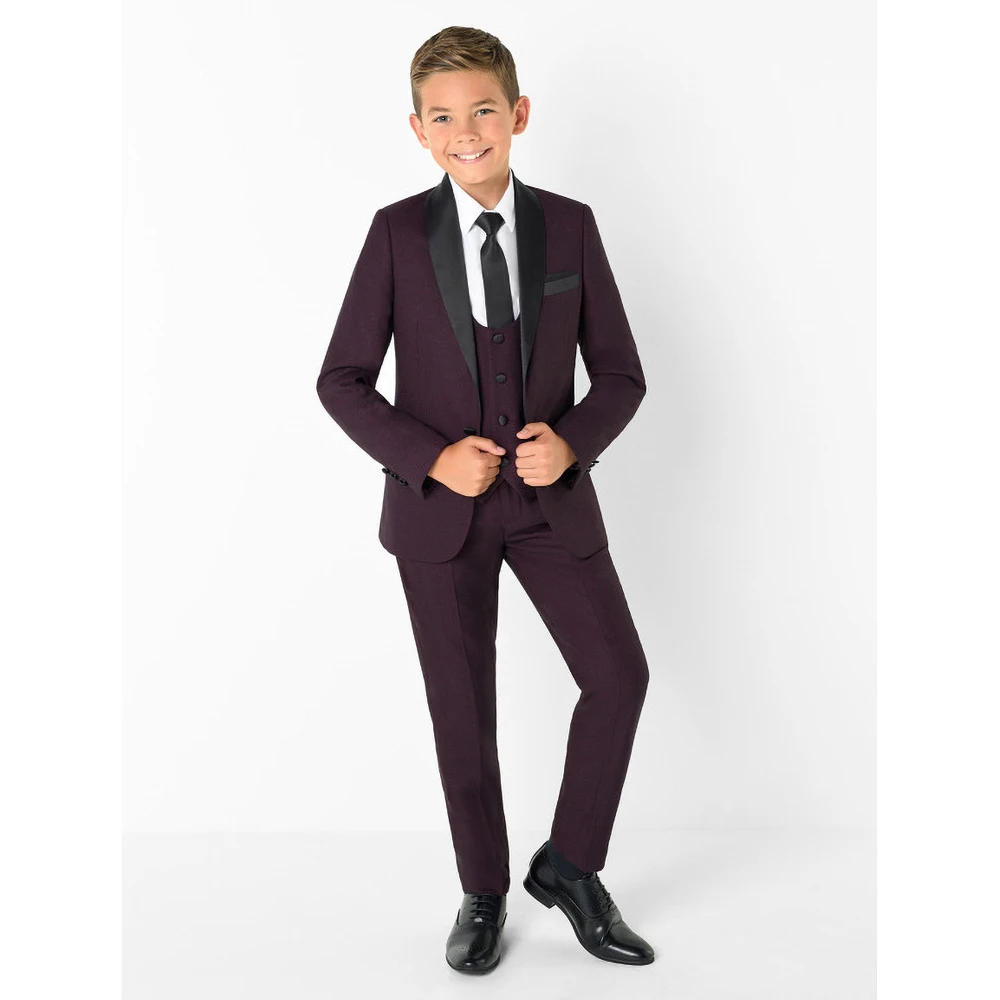 

Kids Clothes High Quality Chic One Button Shalw Lapel Children's Clothing Party Wedding Boys Suits 3 Piece (Blazer+Vest+Pants)