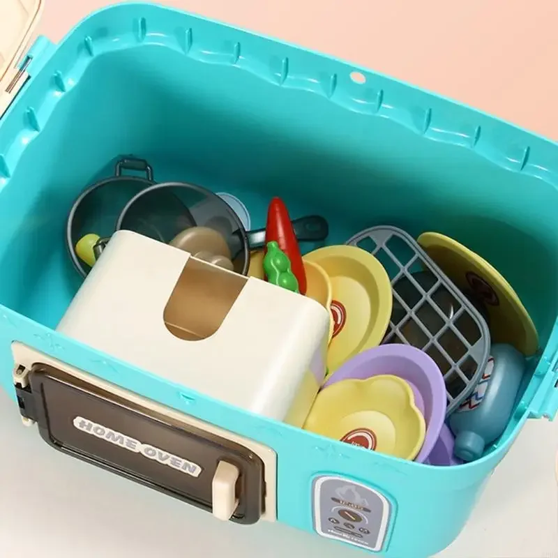 子供向け早期学習キッチンプレイセット 3+ 整理収納機能 30+ 調理アクセサリー 15UB