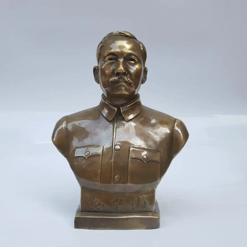 

Pure copper bust of Sun Yat Sen, figure sculpture, metal crafts, home decoration