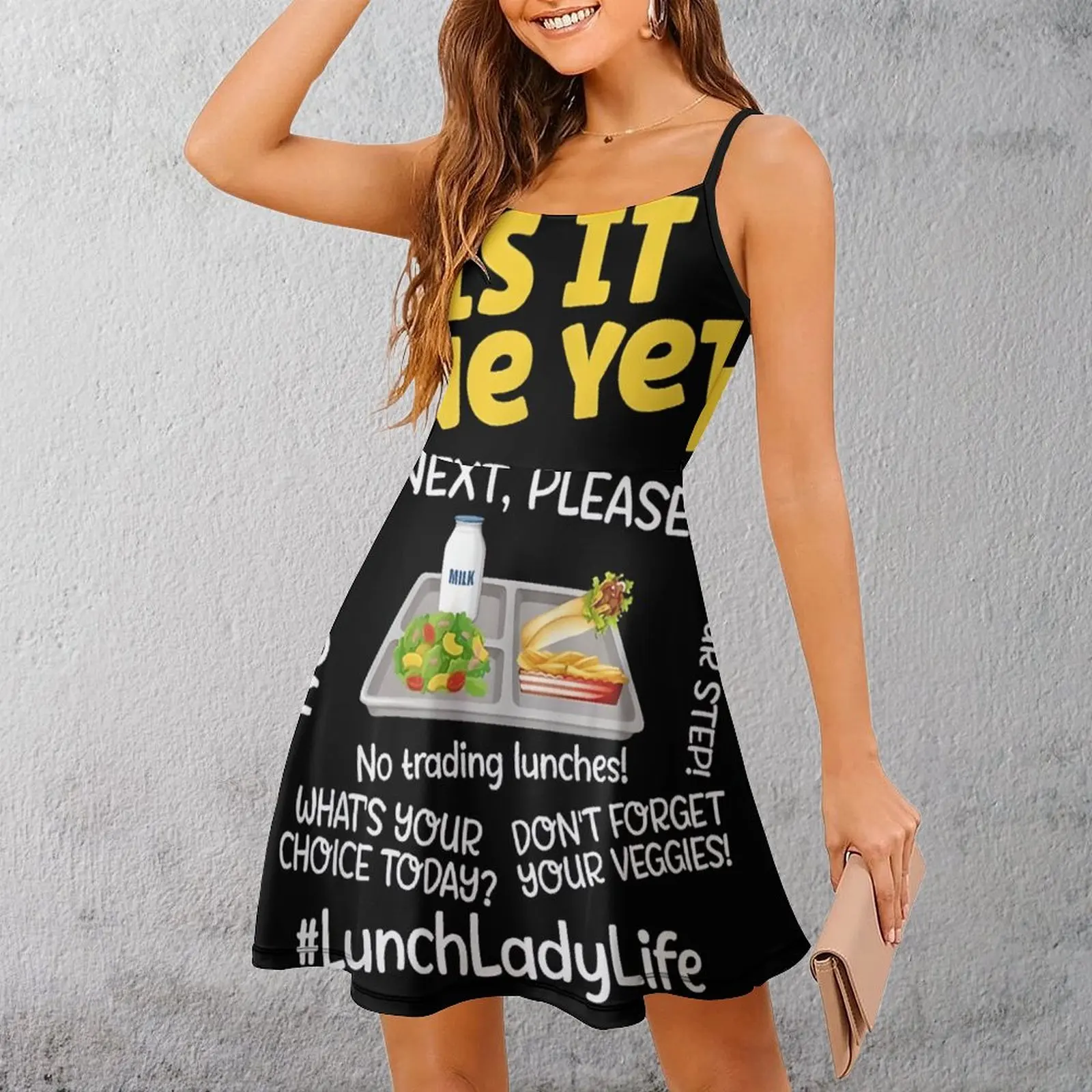 

June Lunch Fun женское платье на бретельках уникальное экзотическое женское платье крутое коктейльное платье на подтяжках