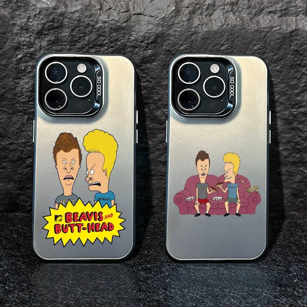 

Cartoon B-Beavis And Butt-Head Phone Case For iPhone 17,16,15,14,13,12,Pro MAX white Matte Shockproof Cover