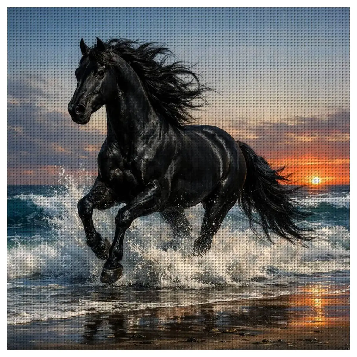 1pc 50X50CM/19.7inch The galloping horse Stamped Cross Stitch Kit DIY Kit 11CT/14CT DIY Embroidered Set DIY Cross-Stitch Set