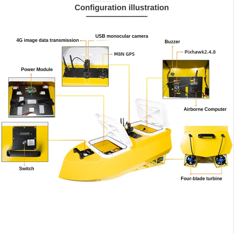 RC Ship Noah\'s Unmanned Ship Pixhawk One-button Return 4G Control Remote Map Data Transmission Programming Unmanned Ship