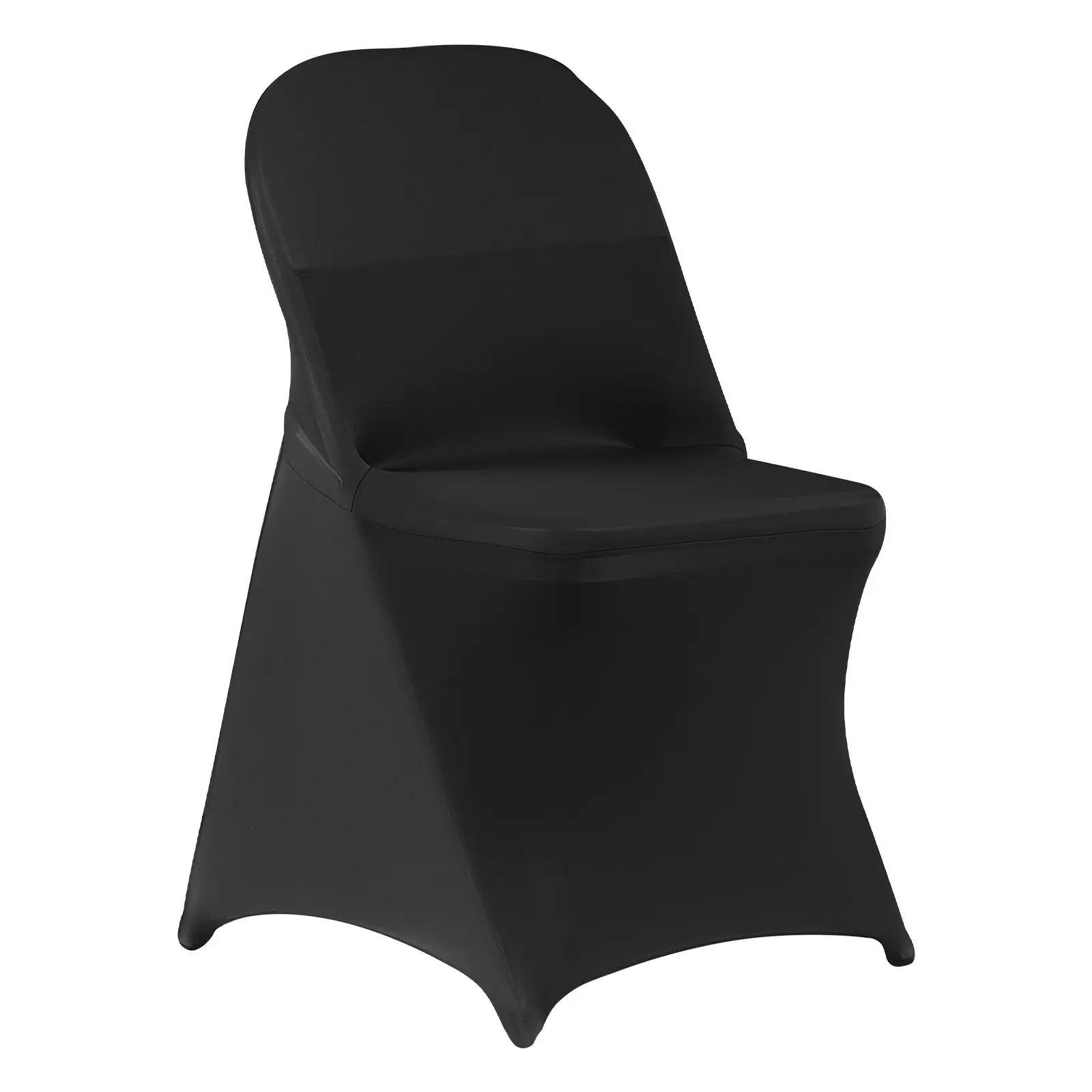 150 Pcs Black Chair Covers, Polyester Spandex Chair Cover, Stretch Slipcovers for Wedding Party Dining Banquet Flat-Front Chair