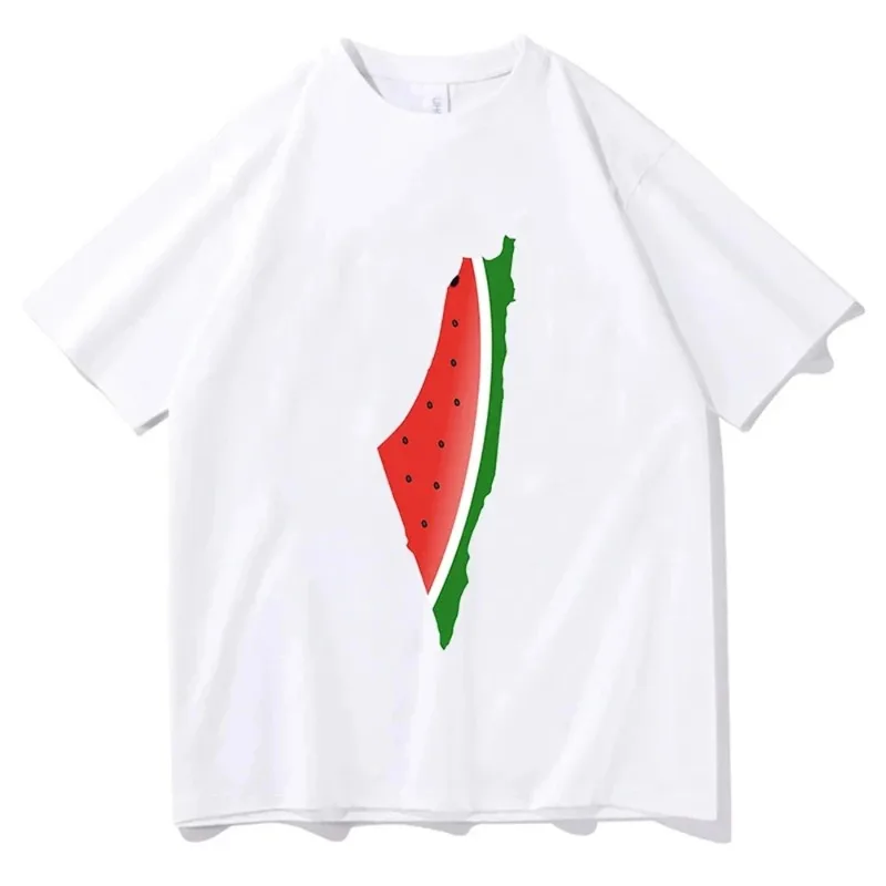 Summer Cotton Short Sleeve T-shirts Watermelon Palest Printed Graphic Tee Shirts Unisex Casual Hip Hop Tee Graphic Oversized Top