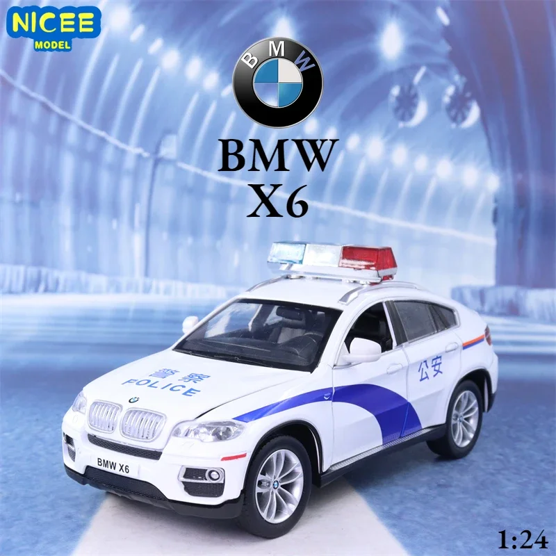 

1:24 BMW X6 Police Alloy Car Model Diecasts Toy Metal Vehicles Car Model Simulation Collection Childrens Toy Gift F117