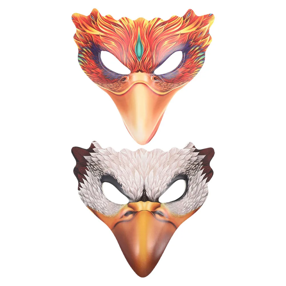 

2 шт., полумаска птицы, маски животных для вечеринки, Хэллоуина, косплея, карнавала, фестиваля, аксессуар для костюма, легкий многоразовый декоративный аксессуар
