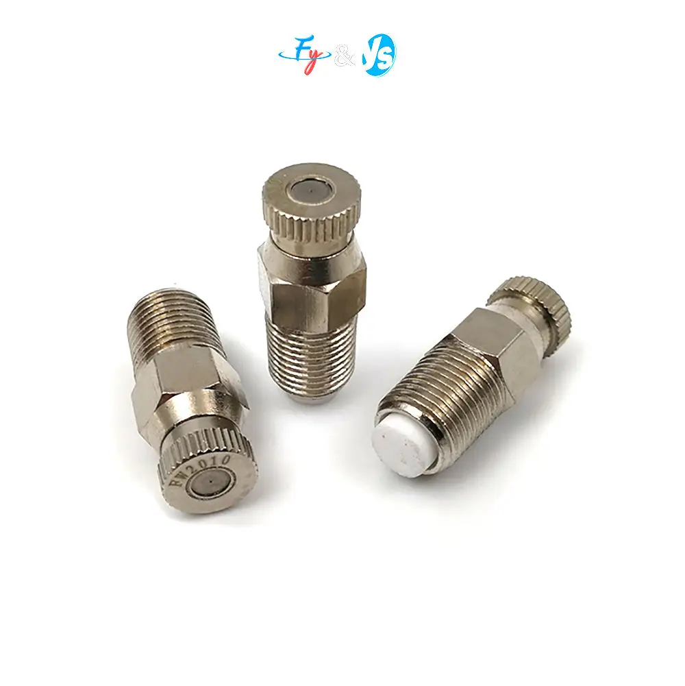 2Pcs 0.1-0.6mm 1/8 Inch High Pressure Fog Misting Nozzle Copper Anti-drip Fine Atomization Sprayer For Garden Cooling Irrigation