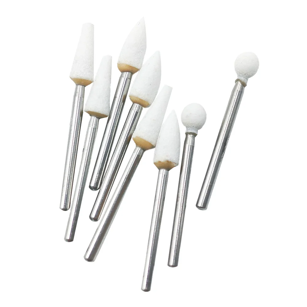 AG 12Pcs/Box Dental Polishing Stone Handpiece Burs FG Cone Flame Dentist Teeth Whiting Dentist Tools Ceramic Grinders Care