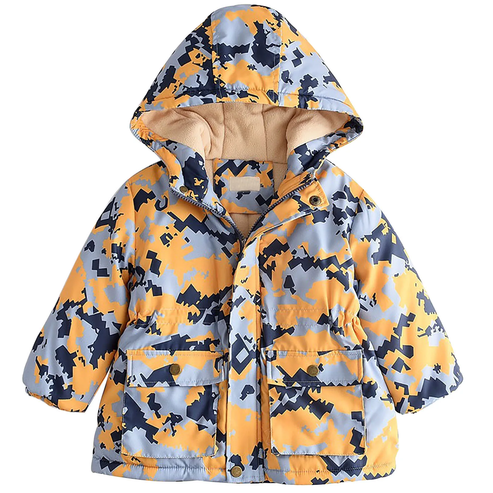 Boys Puffer Coat,Hooded Children's Winter Donw Cotton Jacket,Warm Thick Camouflage Kids Quilted Outerwear,Windproof Snow Wear
