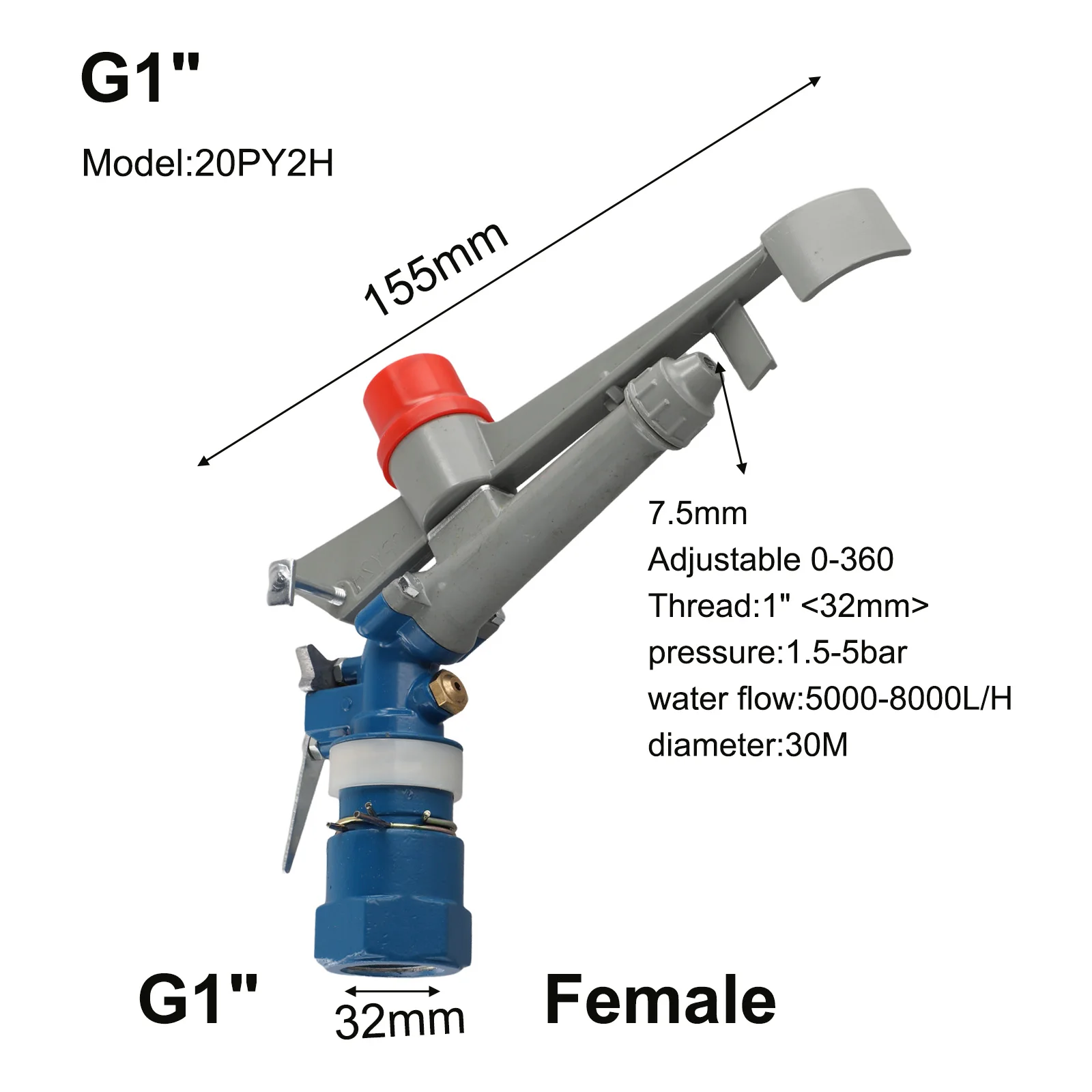 

For 360 Degree Irrigation Spray Sprinkler with Zinc Alloy Construction for Large Area Coverage in Gardens and Farms