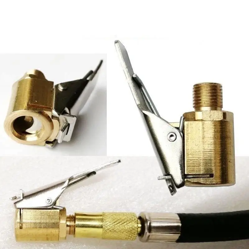 Universal Brass Locking Tyre Air Chuck Clip Adapter Automotive Grade Quick Inflation For Car Motorcycle Bike Accessories