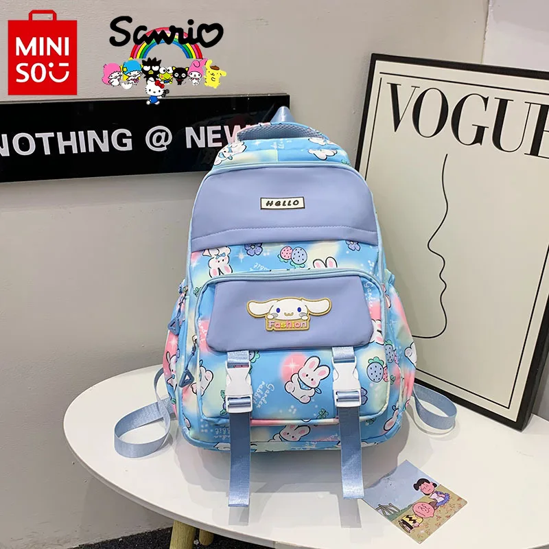 Miniso Cinnamoroll-mochila escolar de alta calidad para mujer, morral pequeño y fresco de gran capacidad, a la moda, novedad