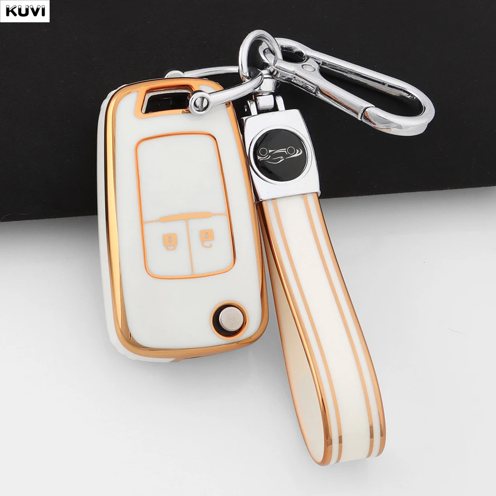 TPU Car Flip Key Case Cover Shell For Chevrolet Cruze Aveo Trax Sail Malibu Captiva Opel Vauxhall Astra J Corsa Insignia Mokka