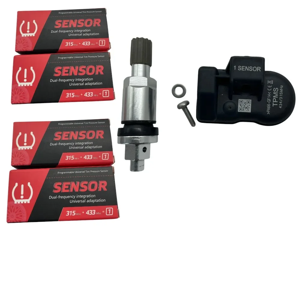 Sensores tpms universais de pressão dos pneus, 315mhz + 433mhz, programáveis com ts501/ts508/ts601/ts608/its600e/mk808ts/mk808s-ts/mp808ts