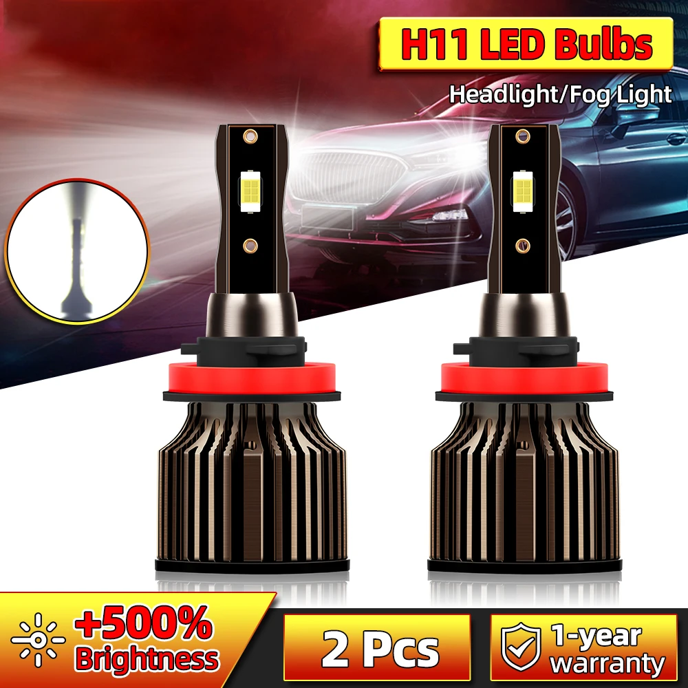 

Canbus Car Lights 27000LM Super Bright LED Headlamps 180W H8 H9 H11 Car Headlight Bulbs 6000K White Turbo HeadLamps