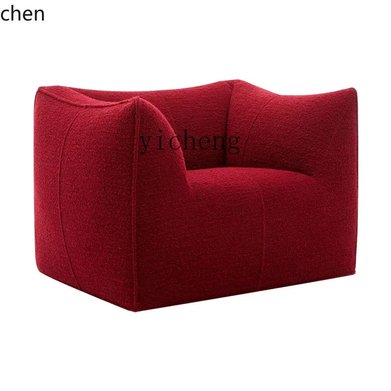YFY  Vintage Lamb Wool Couch Lazy Single Leisure Chair Living Room