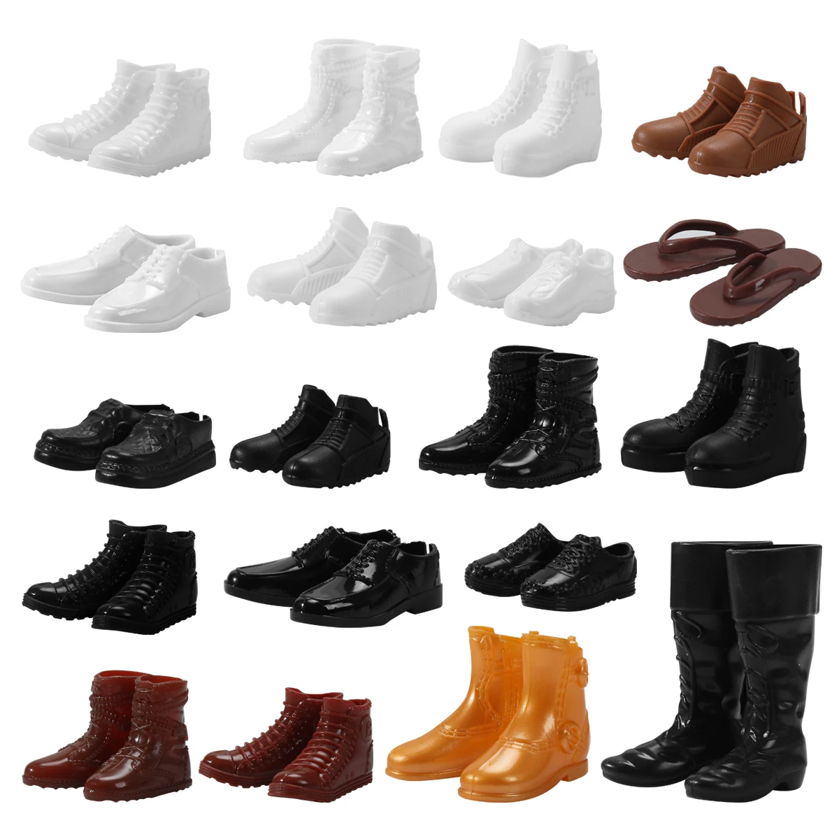 19 Pairs Random Colour Male Doll Shoes Boots Sandals For Ken Doll Shoes  For Barbie Doll Boyfriend Dolls Accessories Toys