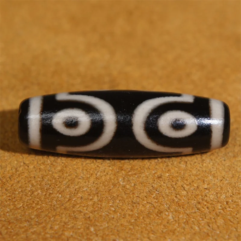 

Beautiful Black Tibetan DZI Beads Old Agate 7 Eye Totem Amulet Pendant GZI