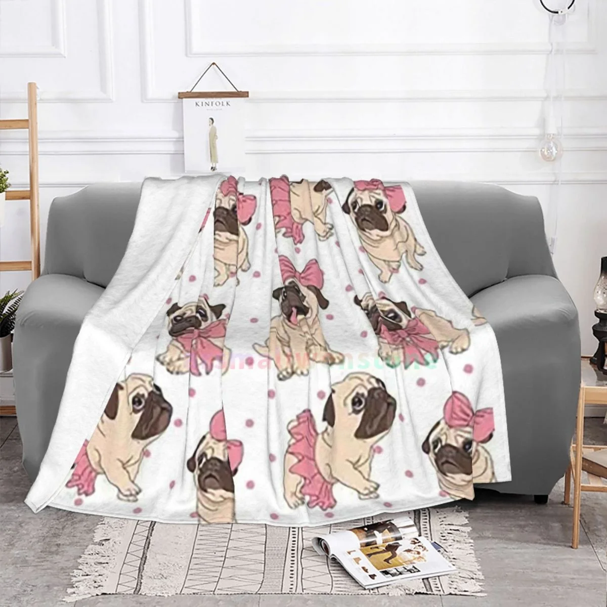 Puppy Dog Flannel Fleece Blanket Soft Warm Lightweight Cozy Anti-Pilling Fuzzy Throw Blankets for Couch Bed Sofa Travel