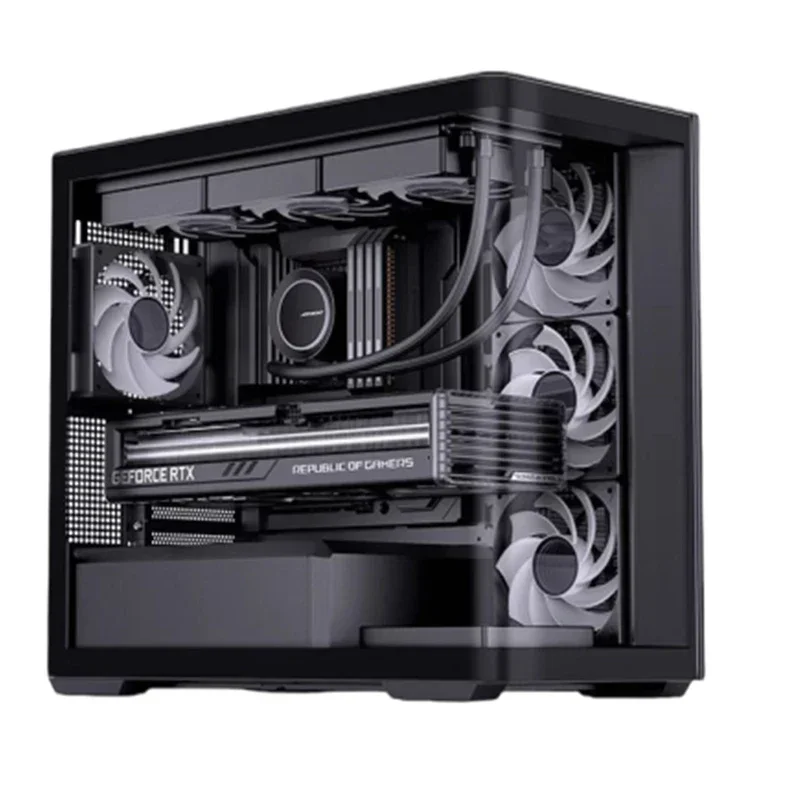

Hot Sale Chassis D300 Ocean View Room MATX Curved Glass Support Back Motherboard Without Uprights