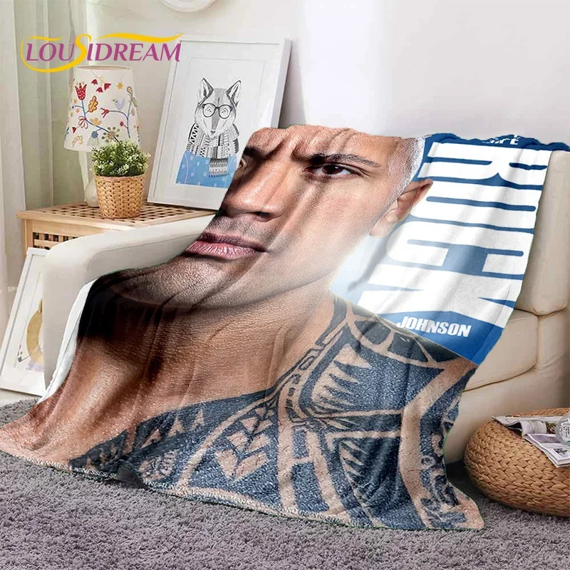 3D The Rock Dwayne Johnson Actor Soft Flannel Blanket,Throw Blanket Comfortable Blanket for Picnic Beds Sofa Home Bedroom Gift