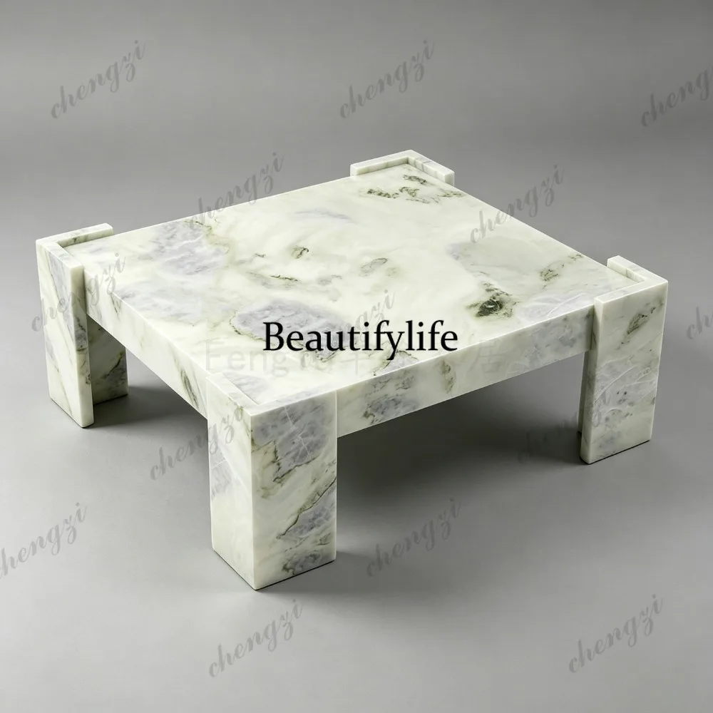 Italian high-end natural marble square coffee table living room designer coffee table