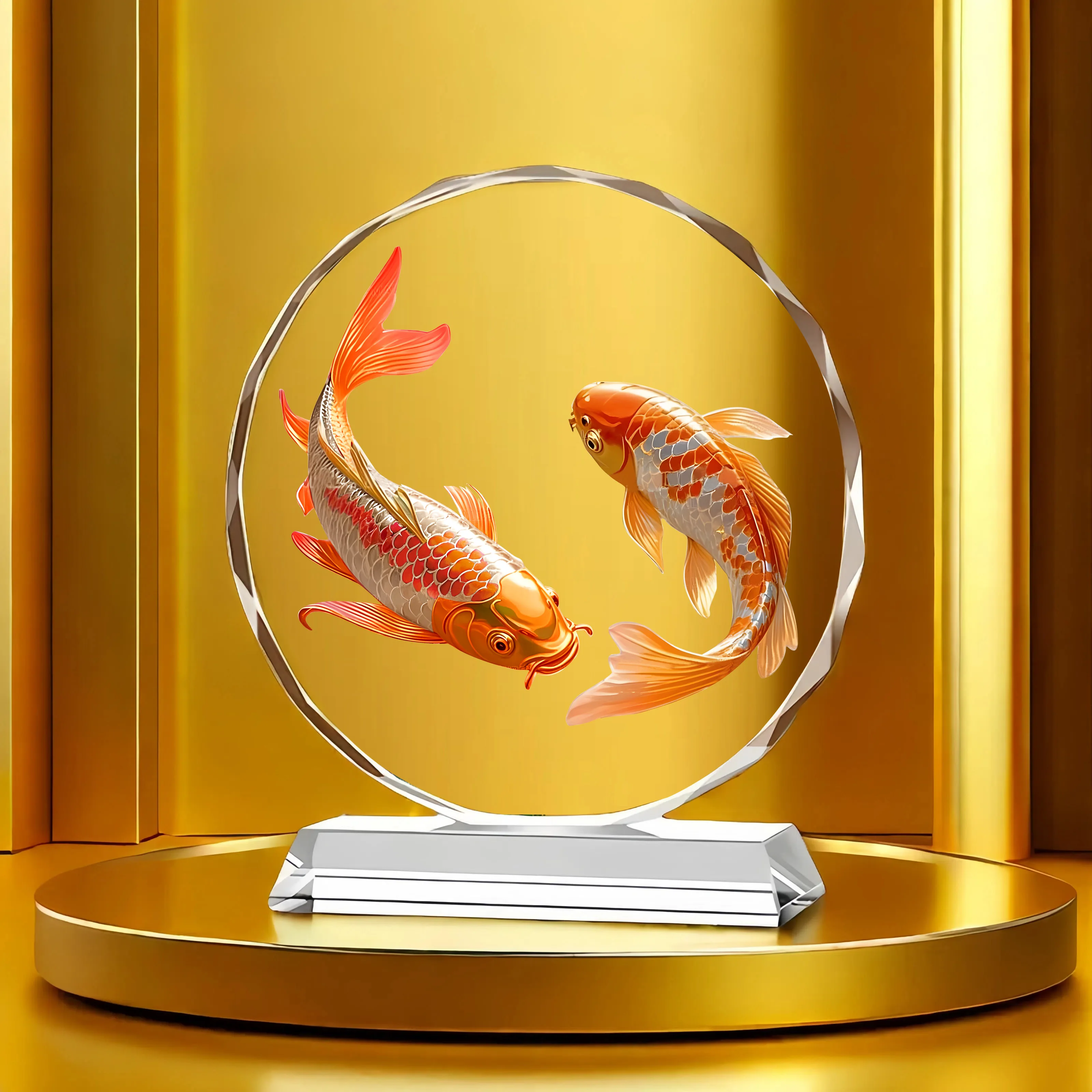 Koi Crystal Ornaments for Desktop Home Decoration Yearly Abundance Gift-giving Handicrafts for Housewarming