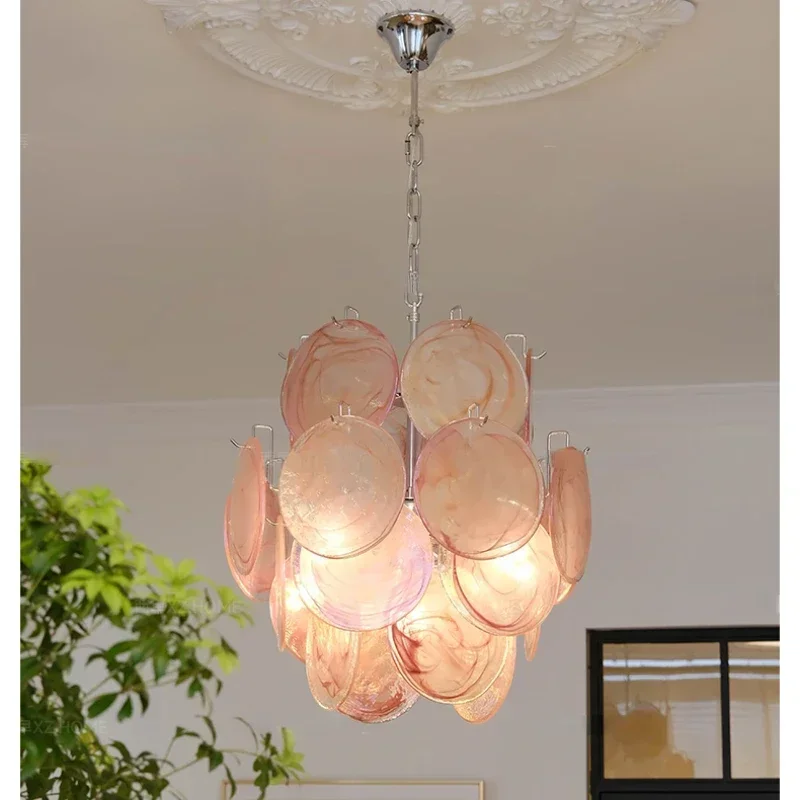 Italy Design Murano Handmade Colorful Glass Chandelier Romantic Lights for Living Room Bedroom Dining Room Hanging Lampara