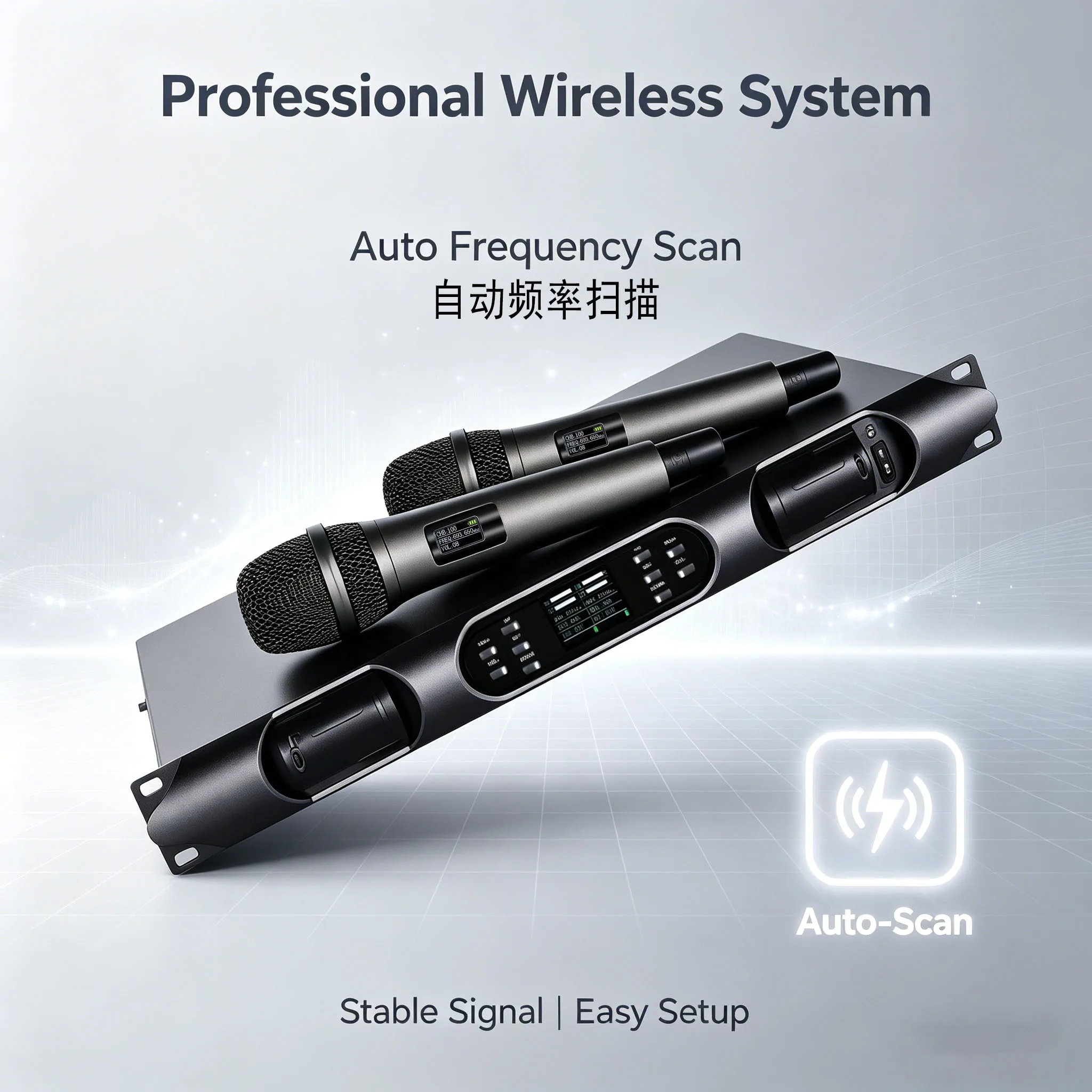 

CD12 Wireless Microphone System Noise Reduction Infrared Frequency Matching Teaching, Karaoke, Video Recording