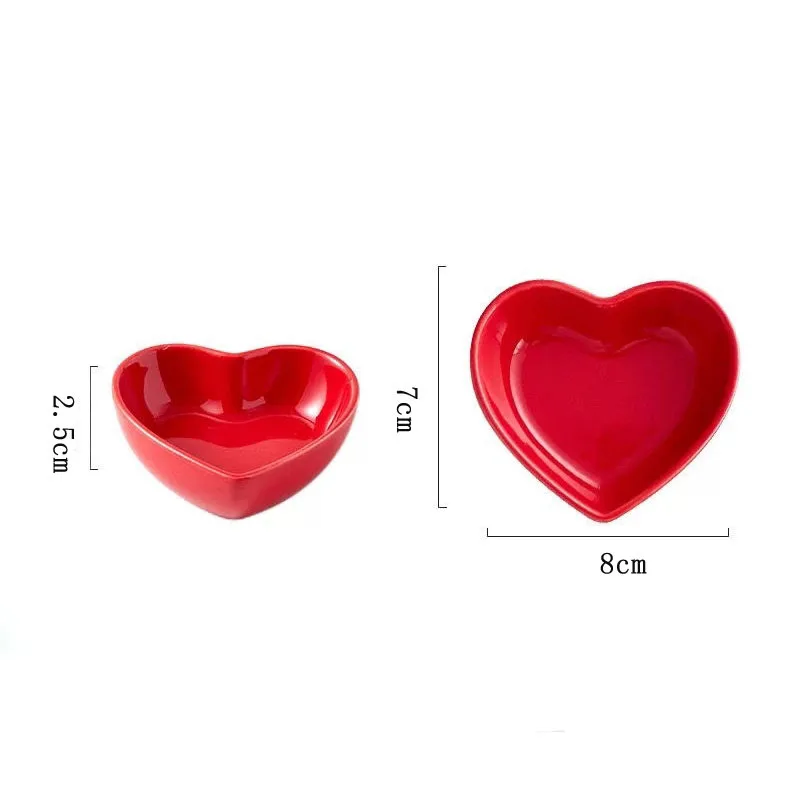 New Hamster Feeding Bowl Heart-shaped Pet Feeder Bowl Ceramic Snack Bowl Food Water Snack Feeder Hamster Food Pet Supplies Pet