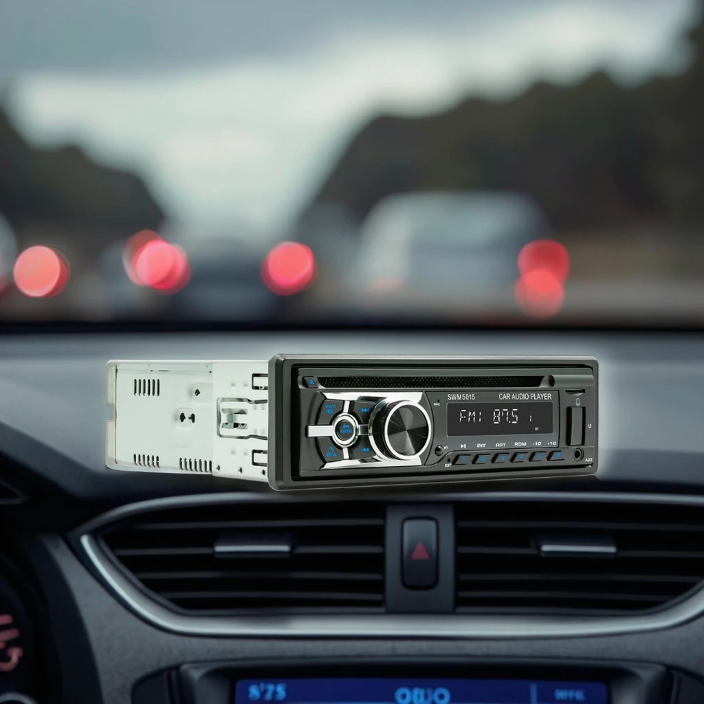 Creatall Single-Disc In-Car MP3 Player with Smart for Bluetooth Multimedia CD/VCD/DVD Card Slot USB Connection Radio