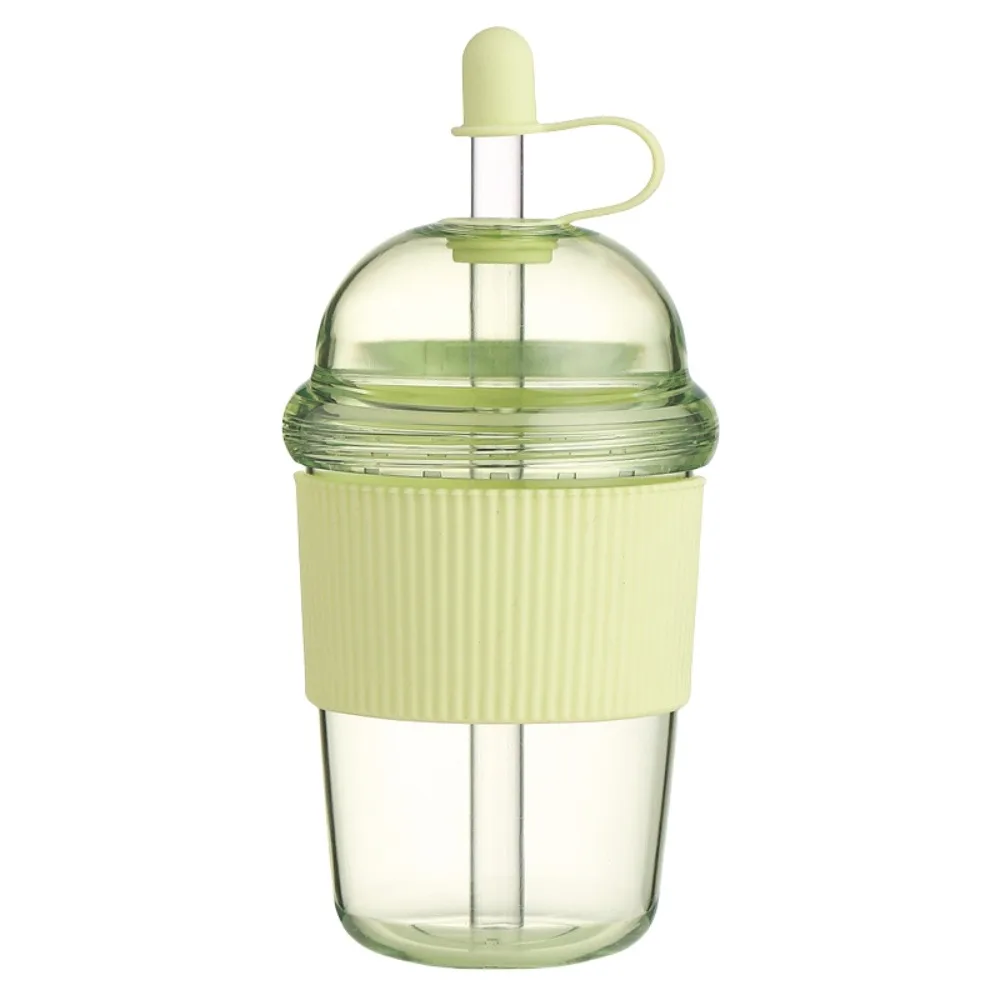 

with Lid and Straw Clear Tumbler Transparent Large Capacity Water Bottle Korean Ins Silicone Cover Suction Cup Sport