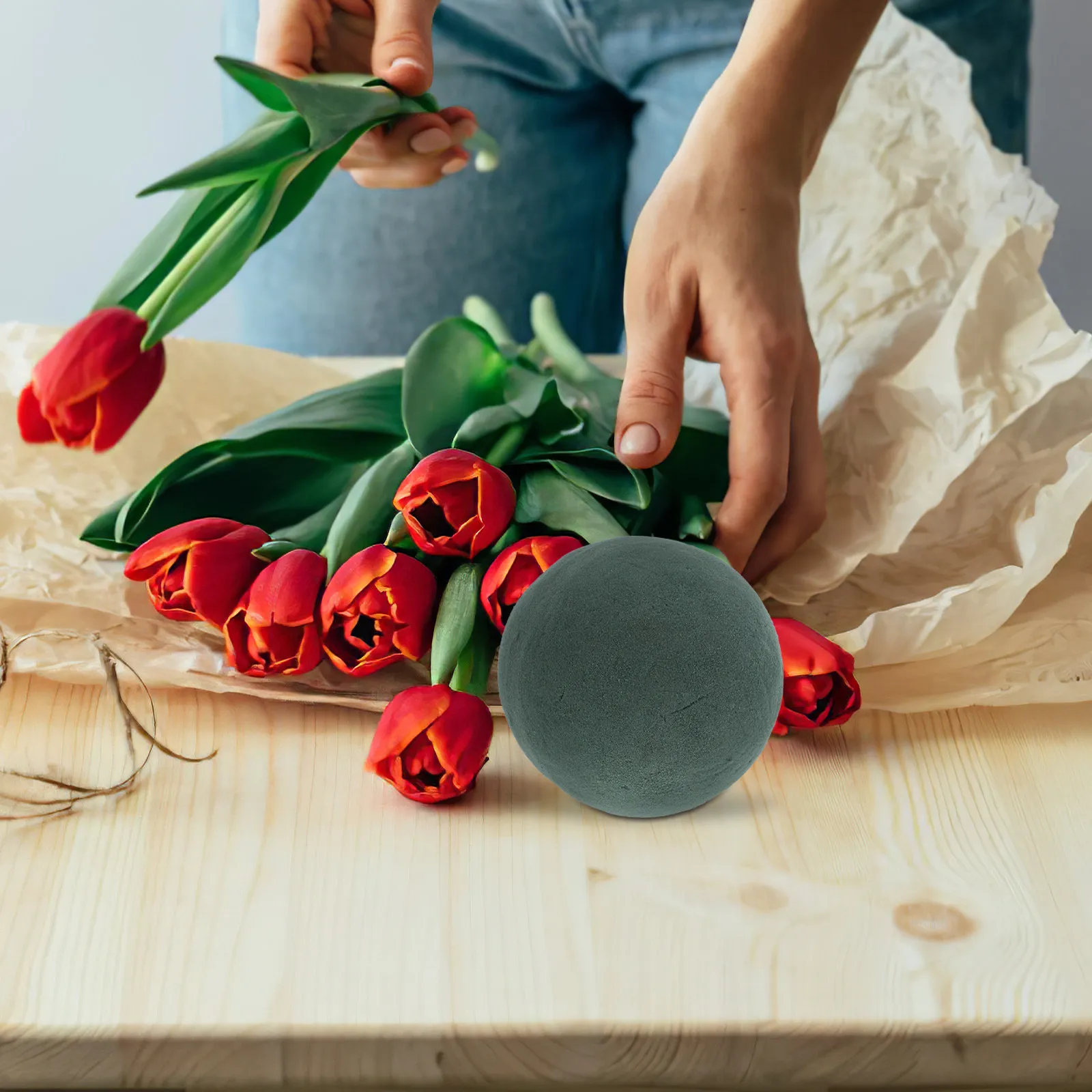 

8 шт. круглых флористических пенопластовых блоков 9 см, прочные, для влажной и сухой флористики, для цветочных композиций, поделок и декора