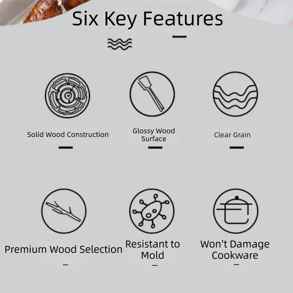 new Long Handle Wooden Spatula Anti-Scalding Cookware Wooden Cooking Utensil Heat-Resistant Non-Stick Pan Utensil Home Kitchen