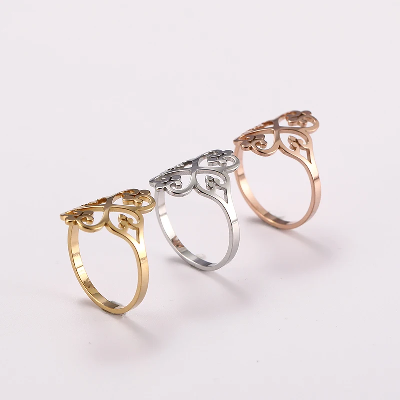 Edelstahl Hohl Pfirsich Herz Ringe Für Frauen Vorschlagen, Verlobung, Hochzeit Ring Vintage-Schmuck Anillos Valentinstag Geschenk – Detail 10