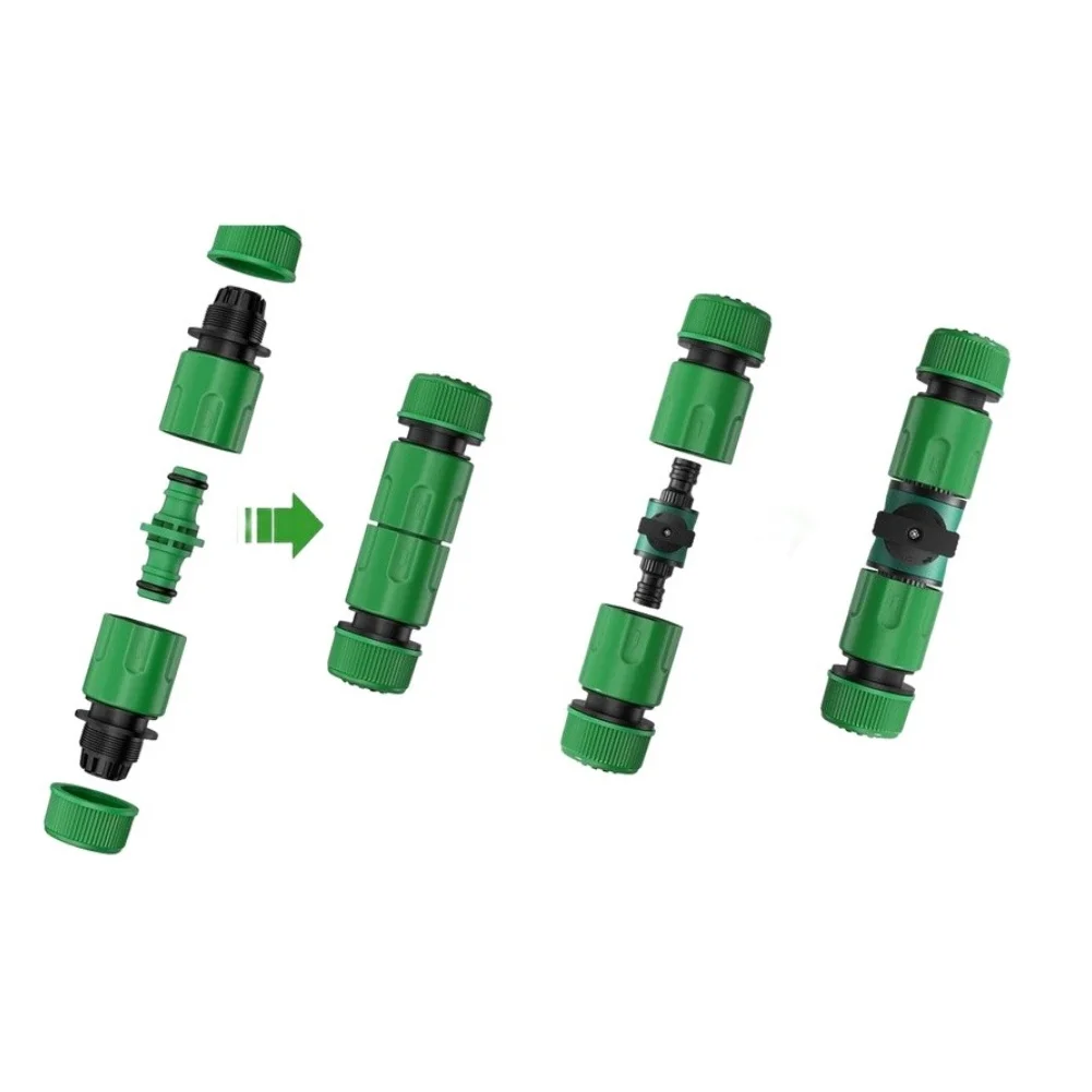 15 Piece Garden For Hose Quick Connector Kit ABS for Outdoor Watering Includes 2 Two in One Adapters 16mm Fittings
