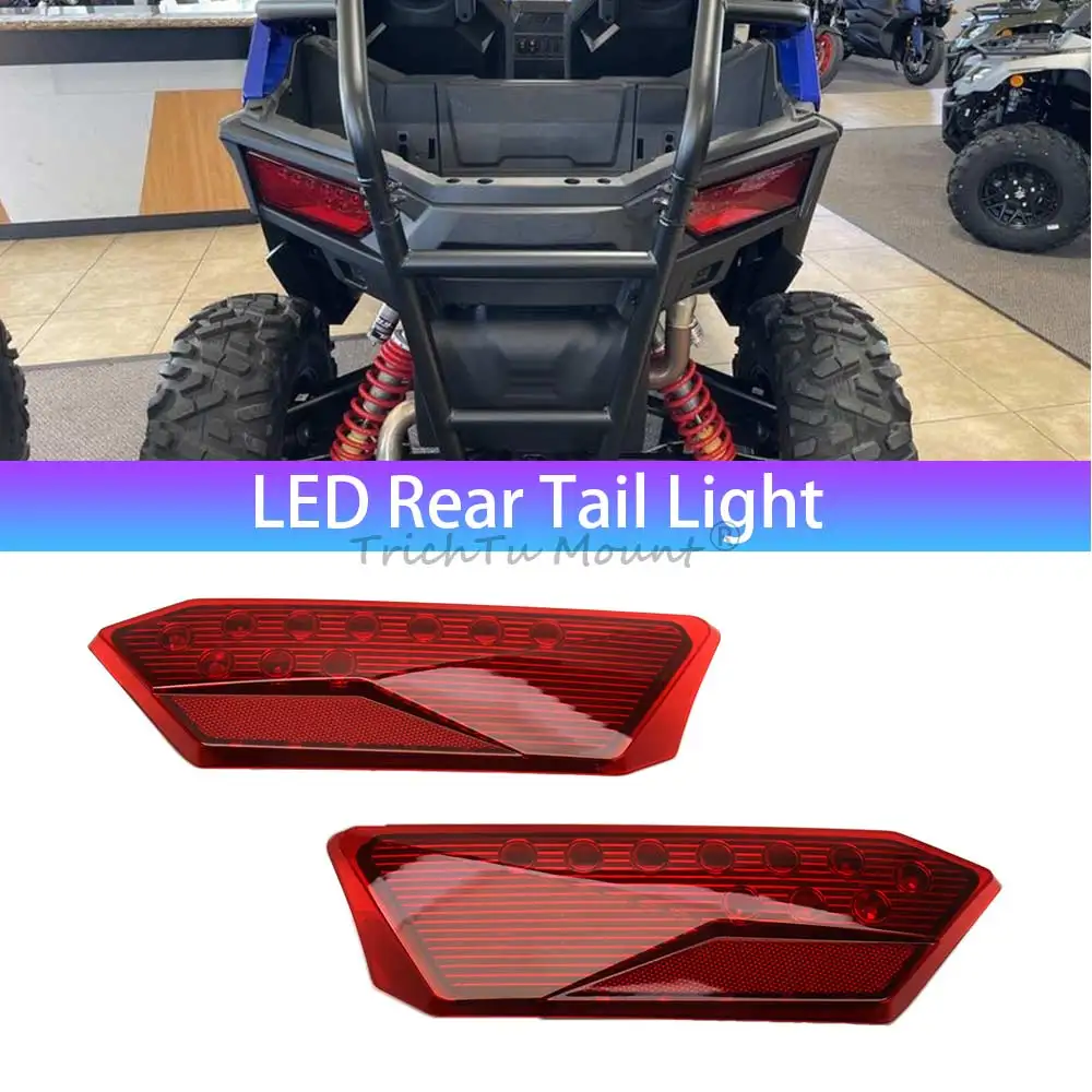 

LED Rear Tail Light, Running & Brake Stop Lamps for Polaris RZR S 900 1000 S4 XP4 XP 4 Turbo Trail 2015-2025 #2412341 2412342