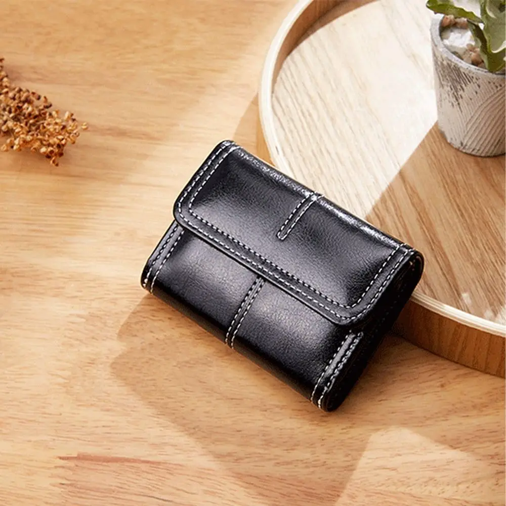 Pure Color PU Leather Card Holder 9 Card Position Korean Style Small Coin Purse Handbag Pocket Money Bag Leather Short Wallets