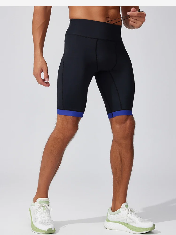 

Новые мужские легкие гоночные шорты, влагоотводящие фитили, пот, марафон, бег по пересеченной местности, высокоэластичные узкие леггинсы, пятые брюки