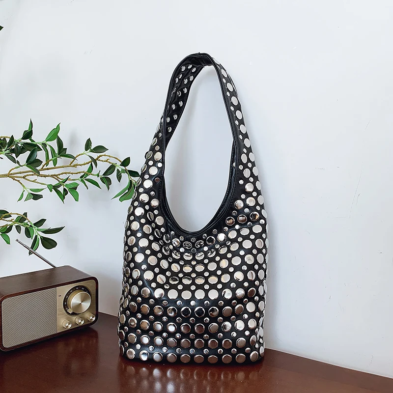 Designer Geometrische Umhängetasche Für Frauen Top Marke Handtasche Luxus Glänzende Niet Handgemachte Abend Clutch Tasche Mode Party Geldbörse – Detail 3