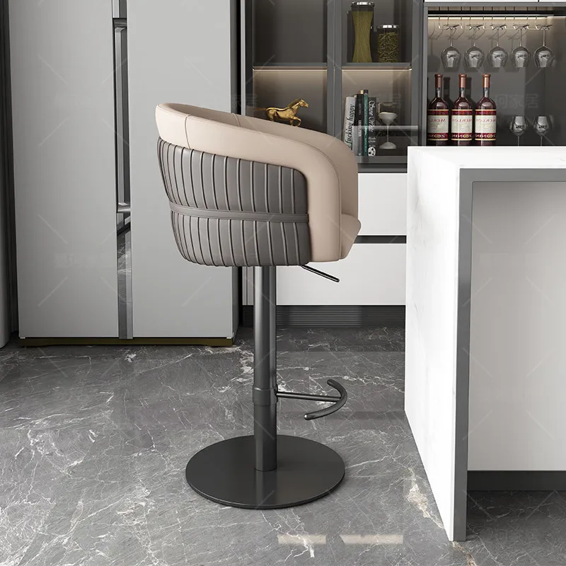 

Серые барные стулья с поворотным механизмом, современные минималистичные черные экологичные барные стулья, элегантная мебель для дома, роскошные баркруккен.