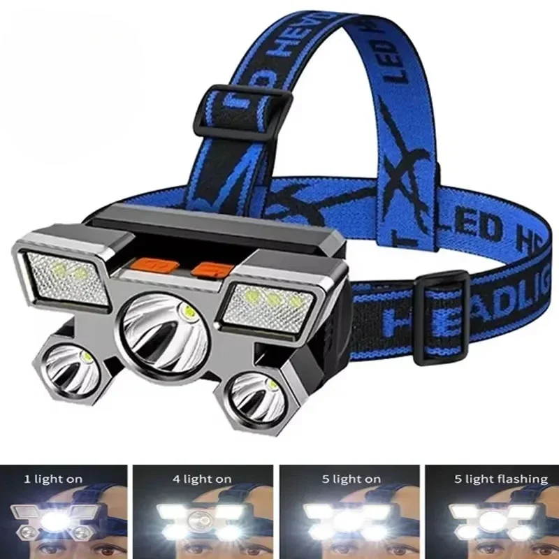 AliExpress BALDR 5 LED Flashlight Rechargeable with Built in Lithium Battery Strong Head Light Camping Adventure Fishing Cycling Headlamp