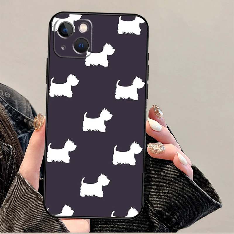 West Highland Terrier Westie Funda For iPhone 15 16 Pro Max 12 13 Mini 11 14 Pro Max XS X XR 15 16 Plus Case