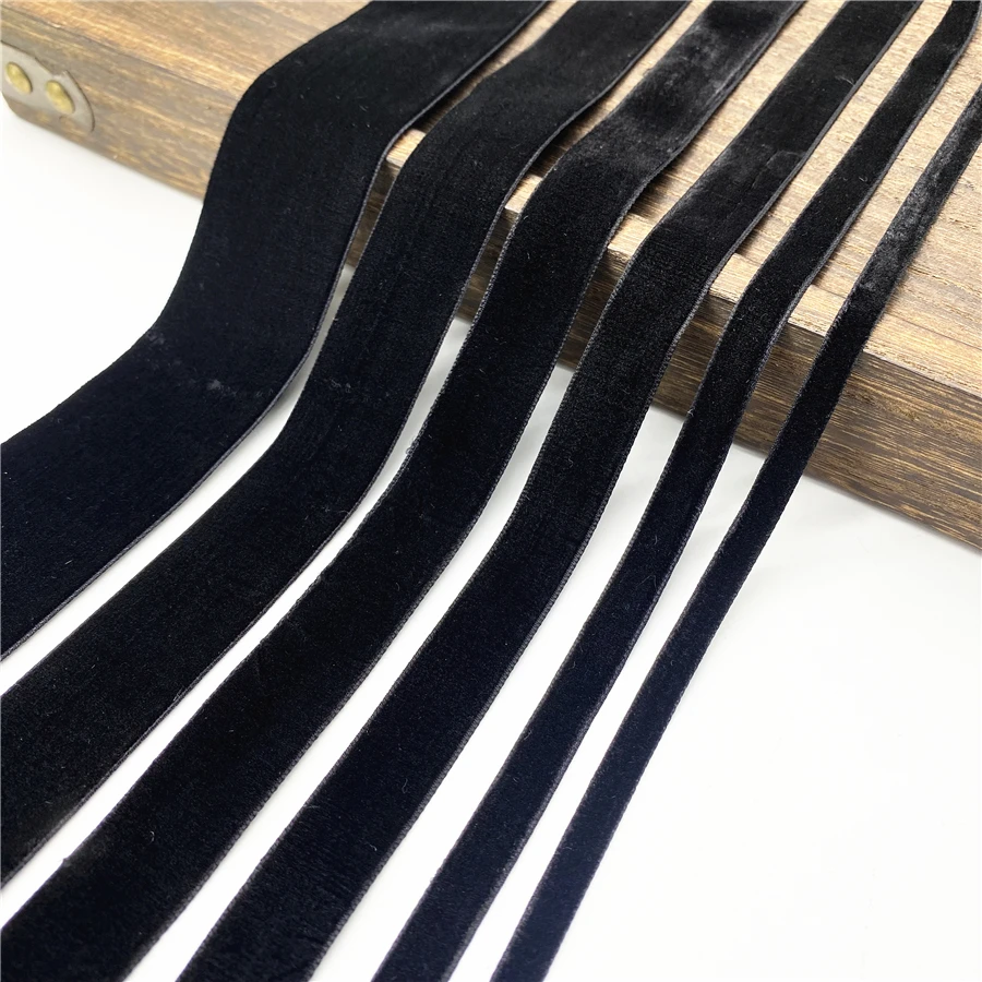 6-38mm Black Velvet Ribbon Christmas Ribbon Jewelry Display Packaging Flower Gift Packaging Bow DIY Party Decoration