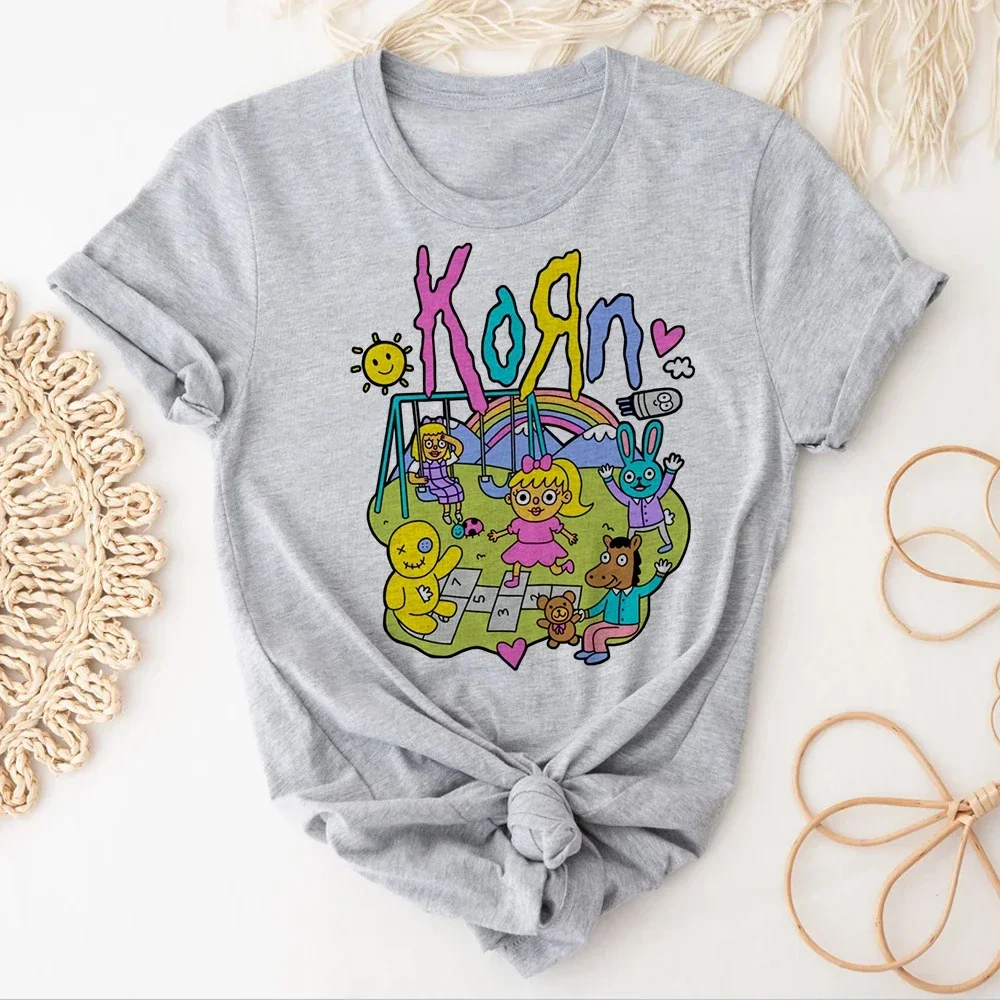 

Korn Top Women Designer Manga Summer T-shirts Girl Manga Designer 2000s Clothes