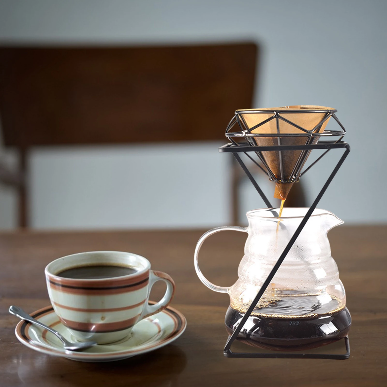 Coffee Dripper Filter Rack Square Metal Holder Coffee Filter Rack Accessory Durable Easy Assemble Washable Cloth