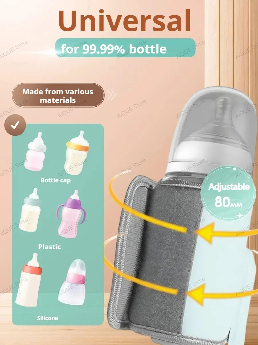 AiQUE USB 35-55 ℃   Scaldabiberon per neonati Schermo intelligente per il controllo della temperatura Scaldabiberon per neonato Luce notturna