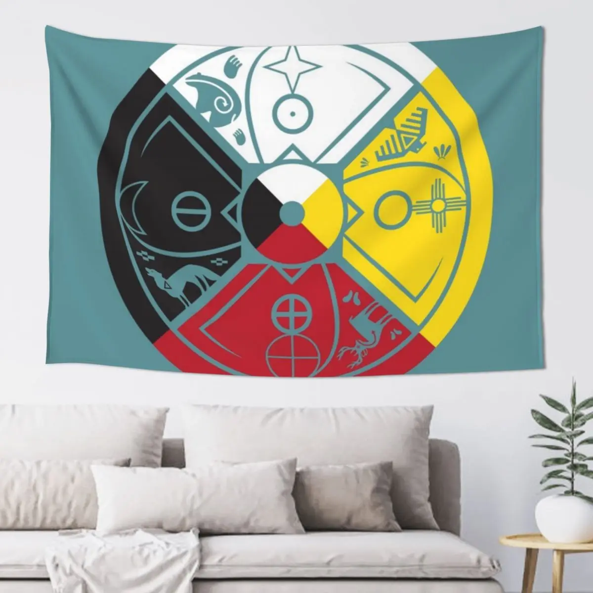 

sacred hoop medicine wheel Tapestry Cute Room Things Wall Hanging Wall Outdoor Decor Tapestry
