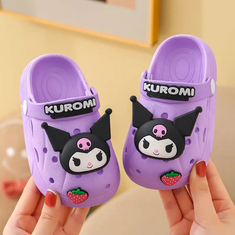 

Sanrio kitty Children Summer Slippers Anime Cartoon Kuromi Cinnamoroll Kid Indoor Slippers Home Non Slip Flip Flops Girl Gift